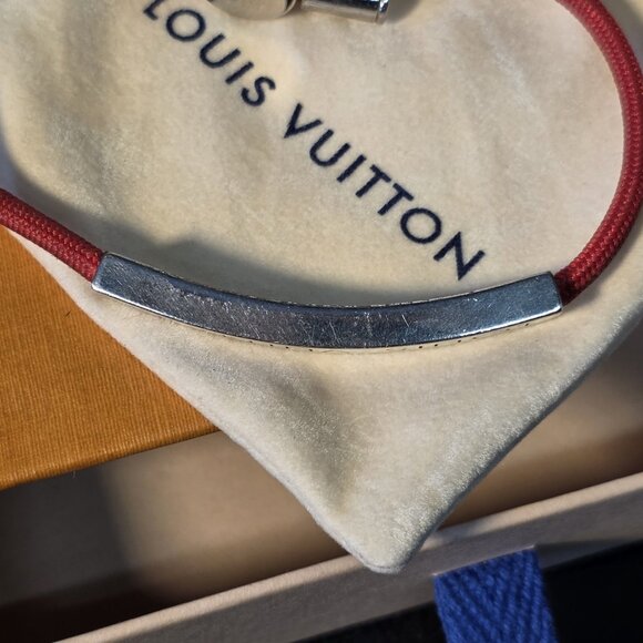 Louis Vuitton Adjustable Bracelet Space Lv M67418 Red W/ Cover & Box - Picture 8 of 9